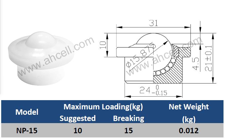ABS POM Nylon Full Plastic Ball Transfer Castor ABS POM Nylon Full Plastic Ball Transfer Castor