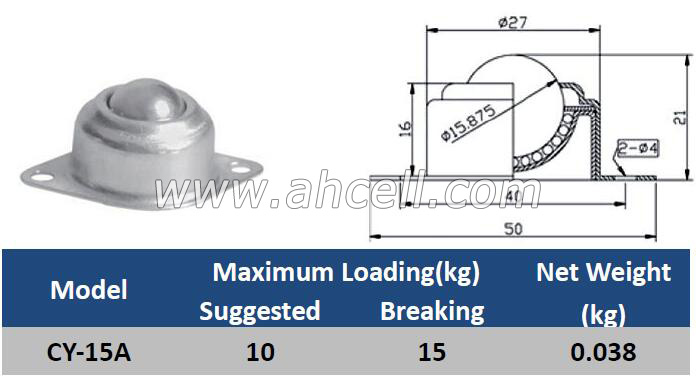 CY-15A Ball Caster Roller <a href=https://www.balltransfersystem.com/product.html target='_blank'>ball transfer unit</a>