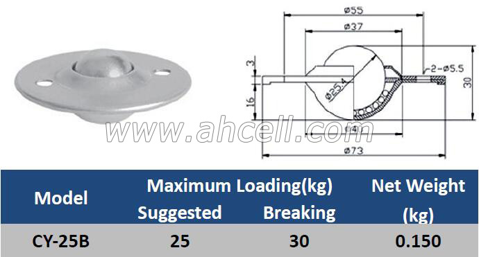 CY-25B Ball Caster Roller <a href=https://www.balltransfersystem.com/product.html target='_blank'>ball transfer unit</a>