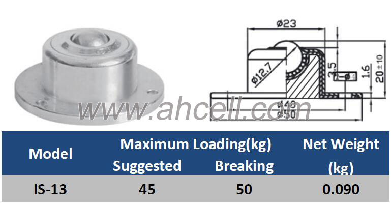 IS-10 Mini Steel <a href=https://www.balltransfersystem.com/product.html target='_blank'>ball transfer unit</a> Conveyor Roller Caster