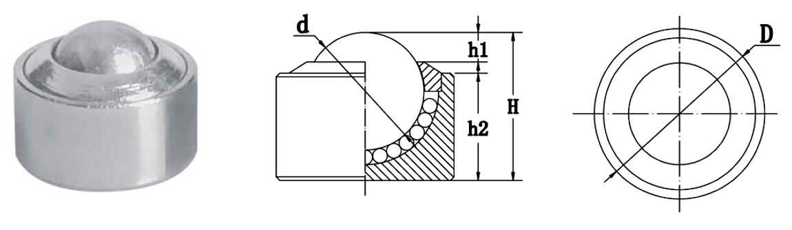 KSM Solid Steel <a href=https://www.balltransfersystem.com/product.html target='_blank'>ball transfer unit</a> Roller