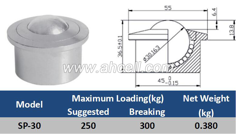 SP-30 Ball Caster Roller <a href=https://www.balltransfersystem.com/product.html target='_blank'>ball transfer unit</a>