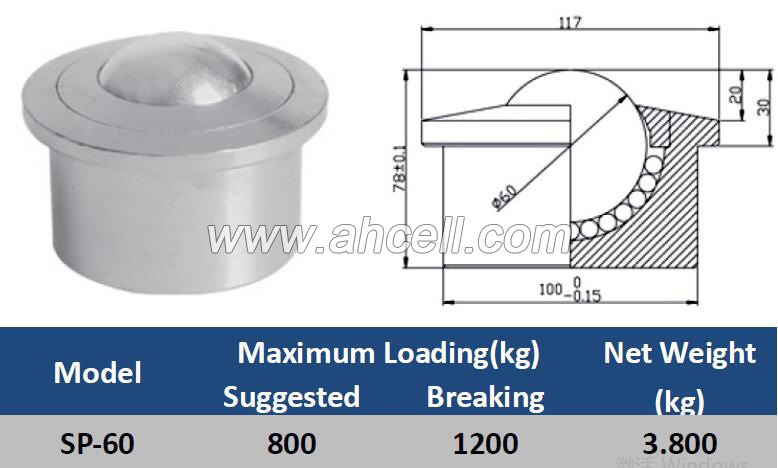 SP-60 Ball Caster Roller <a href=https://www.balltransfersystem.com/product.html target='_blank'>ball transfer unit</a>